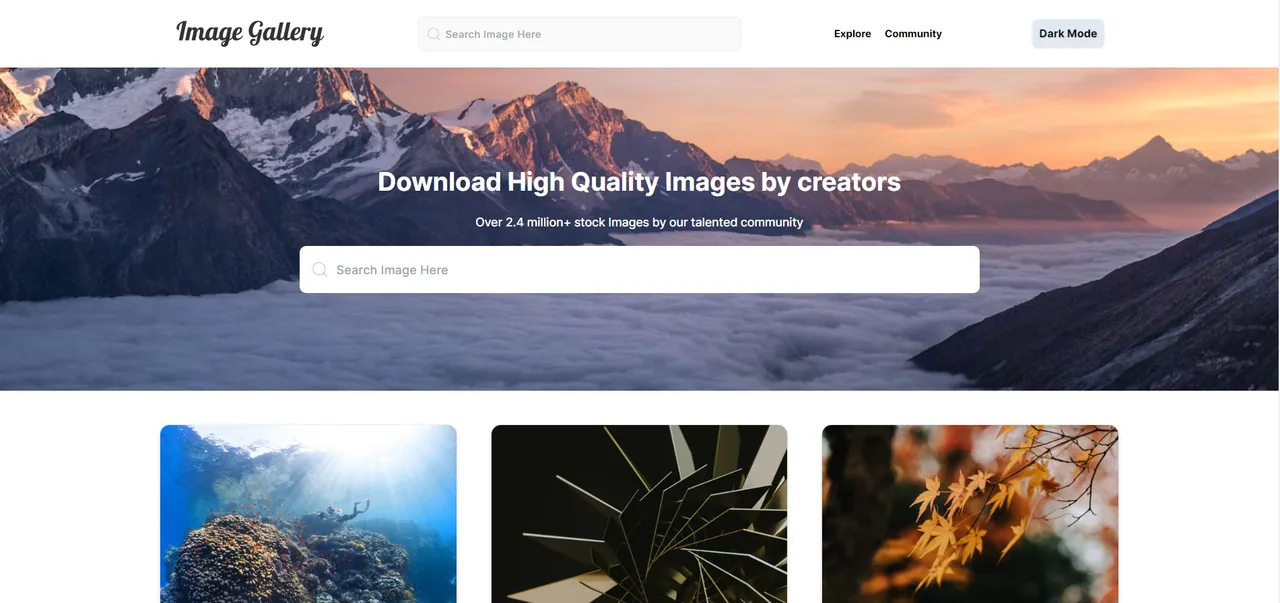 Tars Image Gallery interface
